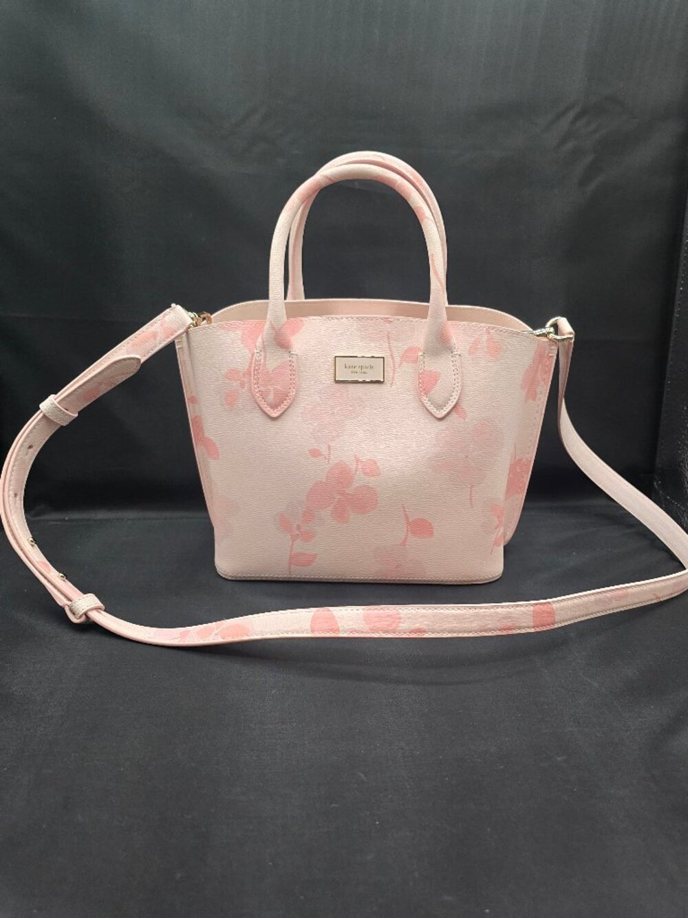 Kate Spade Suite Spring Pansies Crossbody Tote Blush Cloud Multi